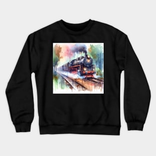 Fantasy illustration of a train barreling down the tracks Crewneck Sweatshirt